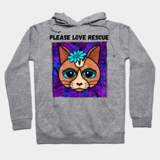 Please Love Rescue Cat Design In Patch-style Hoodie